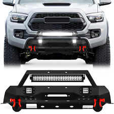 For 2016-2023 3rd Gen Tacoma Pickup Truck Front Bumper W Winch Plate Led Light