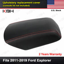 Fits 2011-2019 Ford Explorer Leather Center Console Lid Armrest Cover Red Stitch