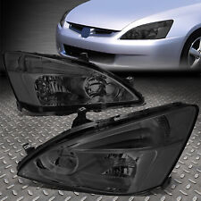 For 03-07 Honda Accord Smoked Housing Clear Corner Headlight Replacement Lamps