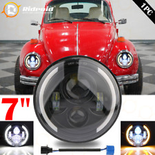 1pc 7 Inch Round Led Headlightturn Signal Drl For 1950-1979 Vw Beetle