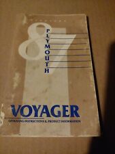 1987 Plymouth Voyager Owners Manual Original