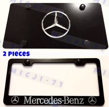 Mercedes Benz Black Front Plate License Metal License Plate Frame Combo