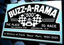 Buzz-a-rama Brooklyn Ny Vintage Style Slot Car Raceway Sticker Pit Box Decal