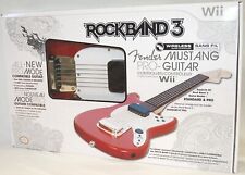 New Mad Catz Rock Band 3 Wii-u Wireless Fender Mustang Pro Guitar Su0-rb3 96563