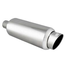 Dc Sports Universal Stainless Slant Tip Muffler 2.25 Inlet 3.25 Outlet