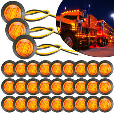 30x Amber 34round Led Bullet Clearance Side Marker Lights For Truck Trailer Rv