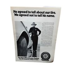 1970 Bf Goodrich Tires Police Trooper Vintage Original Magazine Print Ad
