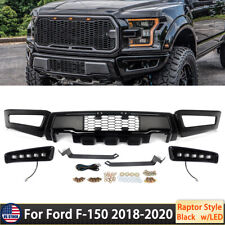 Steel Black Front Bumper Assembly Raptor Style W Led For Ford F-150 2018-2020