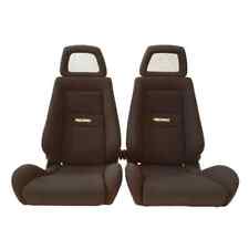 Pair Of Used Authentic Recaro Lx Black Fabric Net Headrest Seats Racing Cars