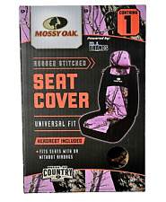 Mossy Oak Rugged Stitched Seat Cover Universal Fit Headrest Included Pink Camo