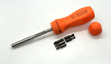 Snap On Tools Ratcheting Screwdriver Orange Grip 9 Long Magnetic Bit Knurled Set