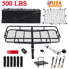 60x24x6in Hitch Mount Cargo Carrier 500lb Basket With Cargo Bag Fits 2 Receiver