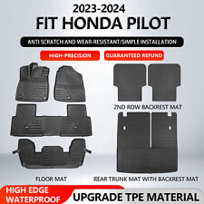 For 2023-2024 Honda Pilot Cargo Liners Backrest Mats Floor Mats Trunk Liners