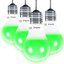 Ameriluck 4-pack Green Light Colored A19 Led Bulb For Bedroom And Porch 7w 60w