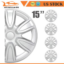 4pcs Wheel Covers 15 Snap On Full Silver Hub Caps For Toyota Camry Dodge Ford