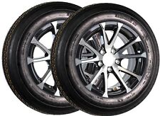 2-pack Trailer Tire On Aluminum Rim 4.80-12 480-12 Lrc 5 Lug Black T07 Wheel