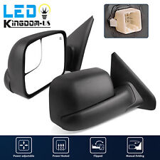 Pair Power Heated Tow Mirrors For 02-08 Dodge Ram 1500 03-09 2500 3500 Flip Up