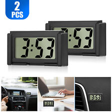 2pcs Portable Mini Car Dashboard Digital Clock For Vehicle Large Lcd Time Screen
