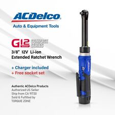 Acdelco G12 12v 38 Cordless Extended Ratchet Wrench 40 Ft-lbs Arw1218-3p