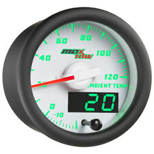 52mm White Green Maxtow Double Vision Ambient Outside Air Temperature Gauge