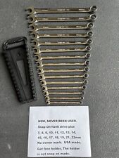 Snap On Tools Wrench Set Combination Metric Flank Drive Plus New 7-19 21 22mm