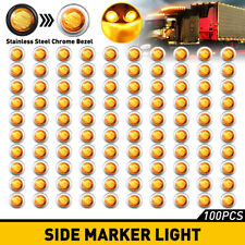 2050100pcs Led Marker Lights 34 Truck Trailer Side Lamp With Stailness Base