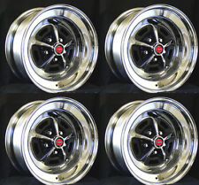 Magnum 500 Wheels 15x7 Set Of Complete W Caps And Lug Nuts 15x7 Red Centers
