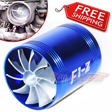 Air Intake Dual Fan Blue Turbo Supercharger Turbonator Gas Fuel Saver Fits Mazda