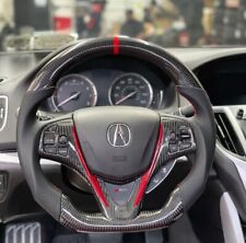 Acura Tlx 2015 2020 Carbon Fiber Steering Wheel Black Leather Red Stitching