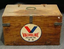 1960s Slot Car Huge Hand-made Wooden Case Valvoline Pit Box Vintage 124