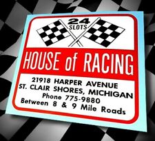 House Of Racing St. Clair Shores Mi Retro Slot Car Sticker Pit Box Decal