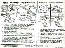 1967 Ford Thunderbird Jack Instruction Decal