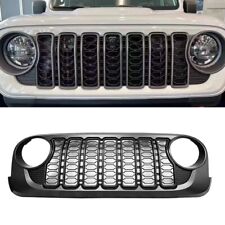 Front Grill Bumper Mesh Grille For Jeep Wrangler Jk 2007-2021 Upgrade To 2024 Jl
