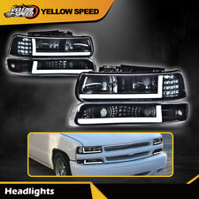 Led Drl Chrome Headlightsbumper Lamps Fit For 99-02 Chevy Silverado 00-06 Tahoe