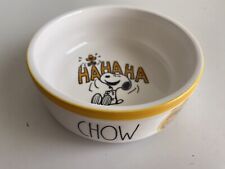 Rae Dunn Peanuts Snoopy Woodstock Chow Dog Cat Dish Bowl Ceramic Ha Ha Ha New