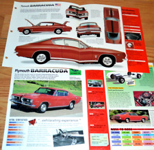 1967 Plymouth Barracuda Specs Info Poster Original Brochure 67 Mopar Cuda Print
