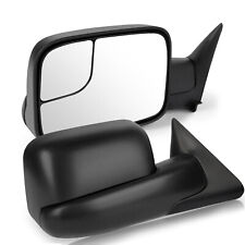 Pair Manual Tow Mirrors For Dodge 94-01 Ram 1500 94-02 Ram 2500 3500 W Convex