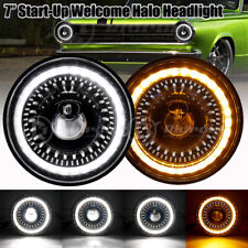 7 Start-up Halo Led Headlights For Dodge Dart 1964-76 D100 D200 W100w Pickup