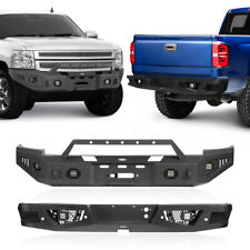 Steel Front Or Back Bumper Wwinch Plate Lights Fit 07-13 Chevy Silverado 1500