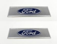 Pair Blue Oval Sill Plate Emblems Decals For 1964-1973 Ford Mustang