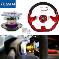 Universal 13 Red 6 Hole Steering Wheel Whorn Buttonquick Release Adapter