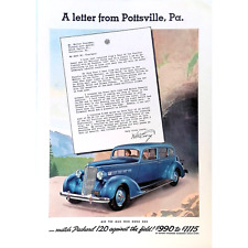 1936 Packard Classic Car Print Ad 120 Sedan Ask The Man Who Has One 8x11.5