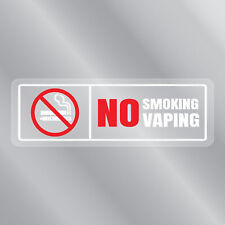 No Smoking No Vaping - Rectangle Design - Clear Decal