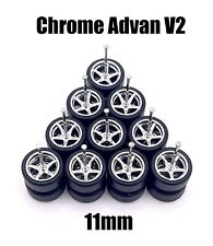 5x Chrome Advan V2 1111mm Newest Short Axle Wheels Rubber Tires For 164