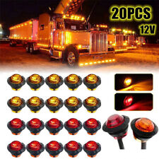 20pcs 34 Led Marker Lights Bullet Amber Red Truck Trailer Rv Round Side Lamps