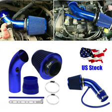 Blue Car Cold Air Intake Filter Induction Kits Pipe Power Flow Hose System 76mm