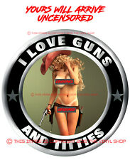 Guns Titties 15 Cowgirl Hot Girl Nude Hot Guns Full Color 3m Decal Sticker