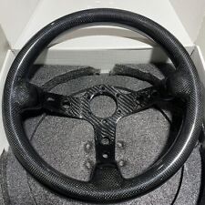 Hiwowsport 14 350mm Racing Car Steering Wheel Carbon Fiber Bolts Black 6 Hole