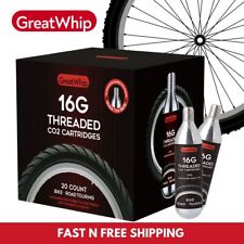 16g Co2 For Bike Bicycle Tire Air Inflator Threaded Cartridges Greatwhip 20 Pack