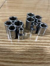 Lot Of 11 Blackhawk Usa Sockets Sae And Metric 6 Point List In Description